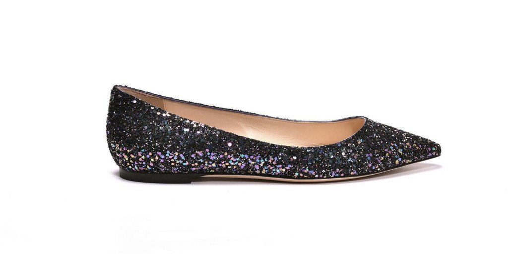 jimmy choo romy flat glitter