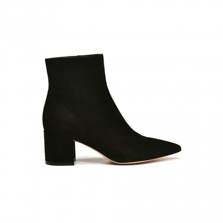 Piper Boots suède veau velour noir talon 6 cm Gianvito Rossi