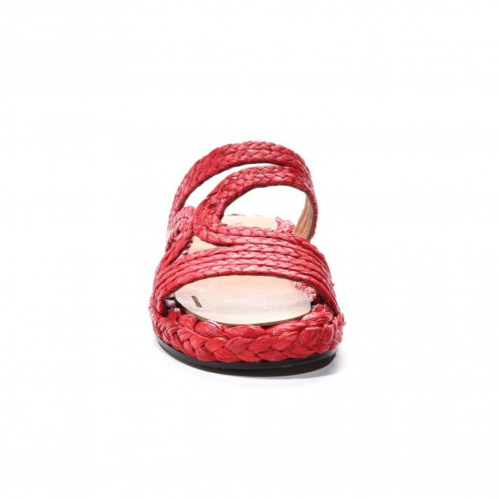 Aura mule raphia rouge Robert Clergerie