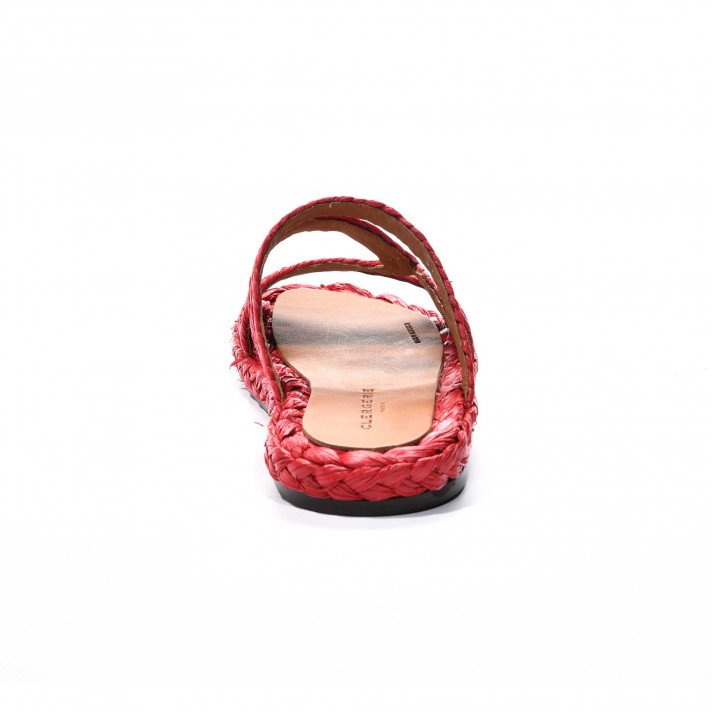 Aura mule raphia rouge Robert Clergerie