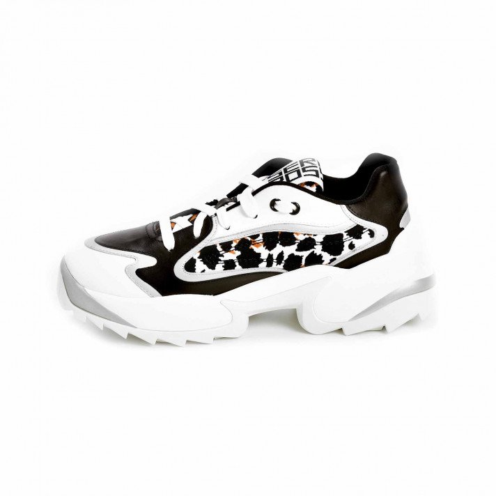 A86730 BASKETS BLANC/LEOPARD SERGIO ROSSI