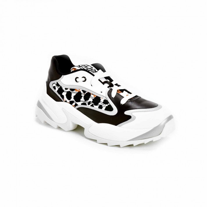 A86730 BASKETS BLANC/LEOPARD SERGIO ROSSI