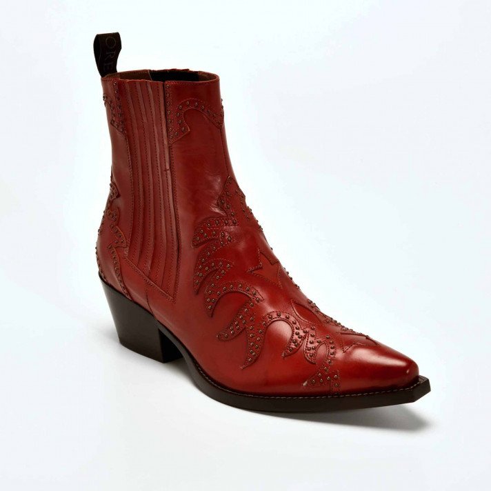 SR3604 BOOTS FLAMMES CLOUTEES CARMINE SARTORE