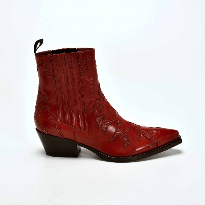 SR3604 BOOTS FLAMMES CLOUTEES CARMINE SARTORE