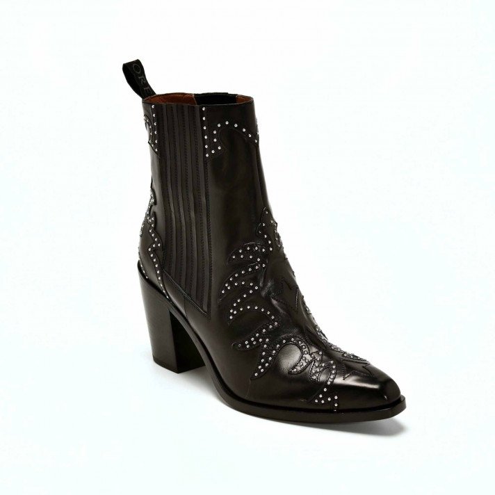 SR3799 BOOTS CLOUTEES NOIRE SARTORE