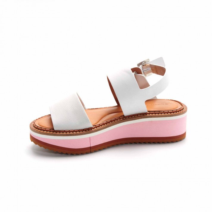 FLEUR SANDALES COMPENSEES BLANC CLERGERIE