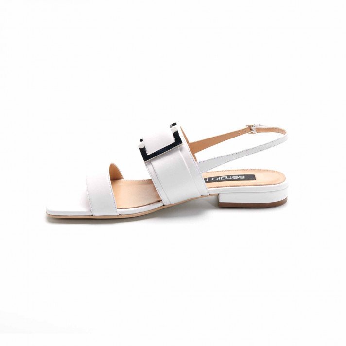 A 89010  SANDALES PLATES BLANCHES SERGIO ROSSI