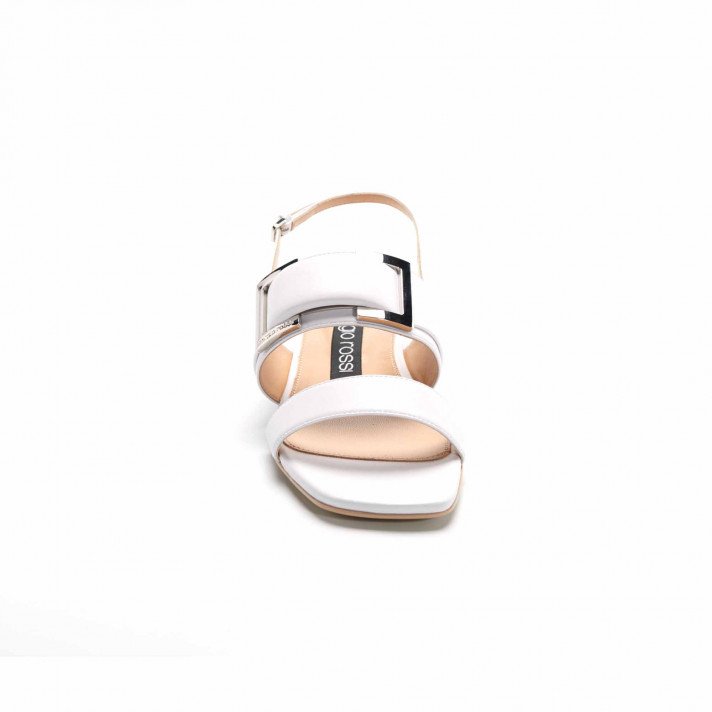 A 89010  SANDALES PLATES BLANCHES SERGIO ROSSI