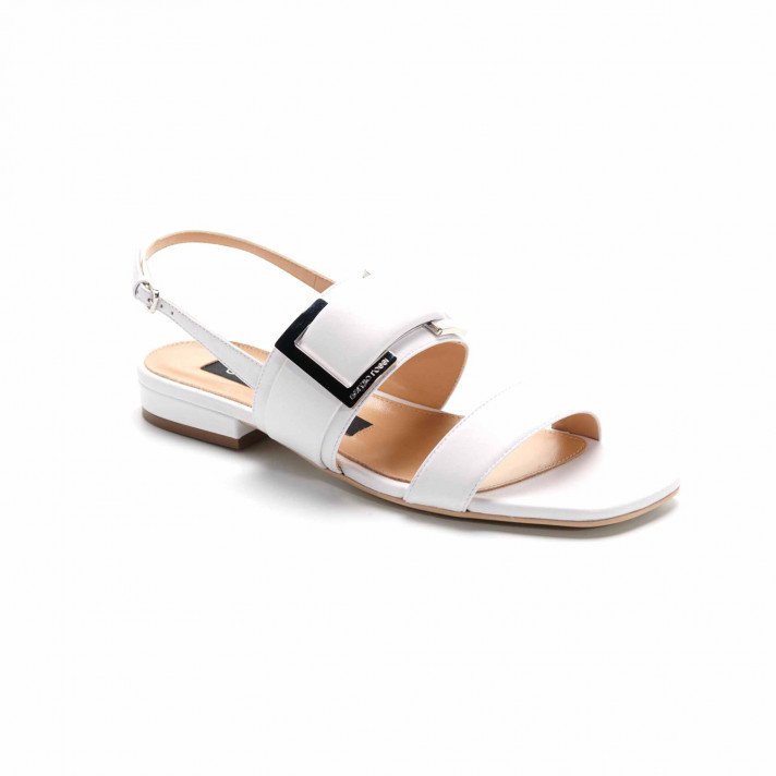 A 89010  SANDALES PLATES BLANCHES SERGIO ROSSI