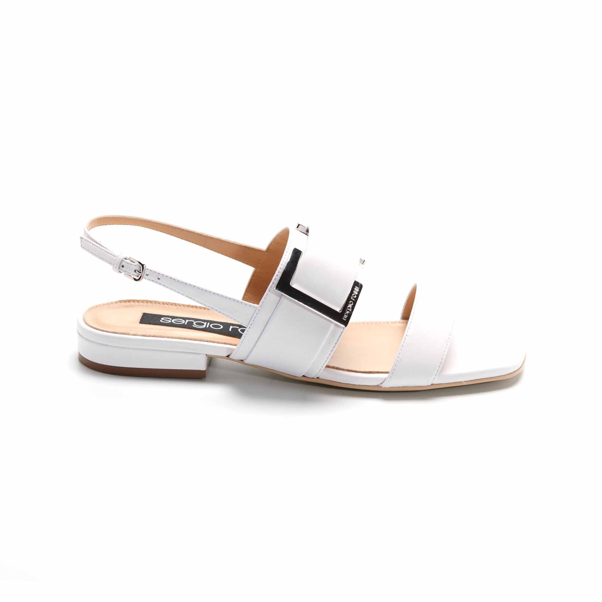 Sandales best sale blanches cuir