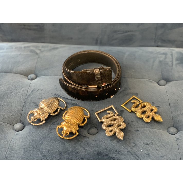 CEINTURE DARK KAKI PYTHON T1 CLARIS VIROT