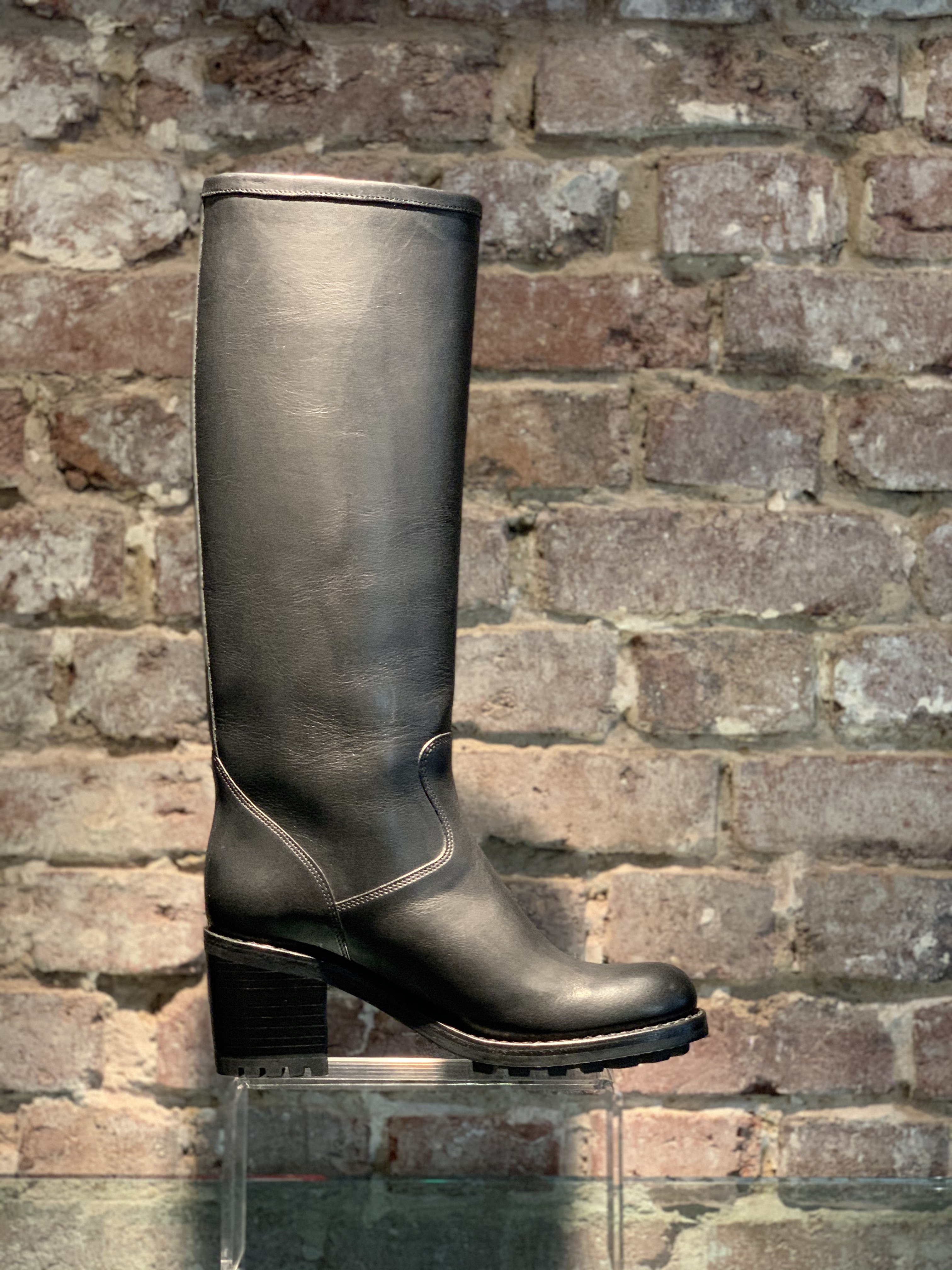 Bottes Free Lance Biker 7 - Cuir Beige, Talon 7cm, Taille 39, Occasion Excellent état