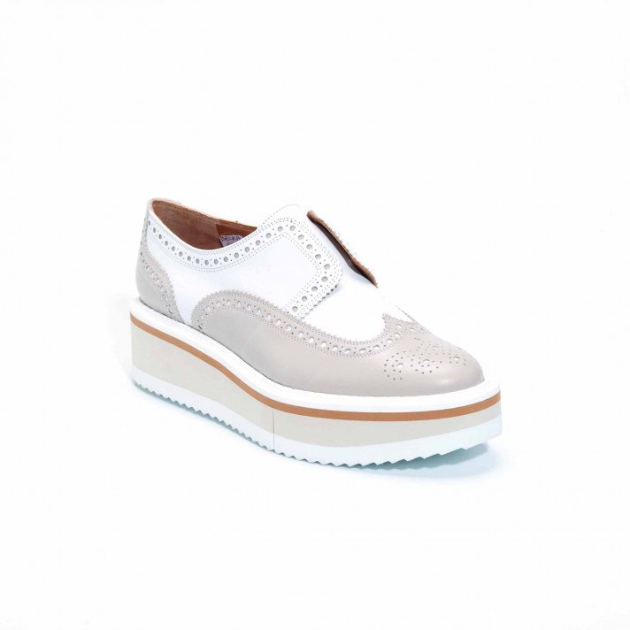 BECKA  SANS LACET ARGILE/BLANC CLERGERIE