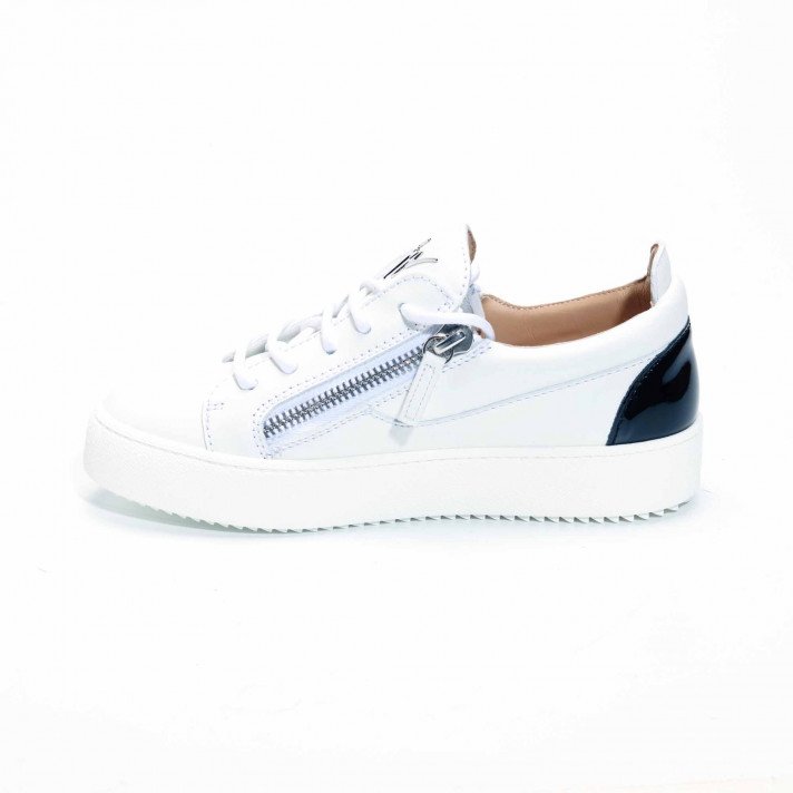 BIREL BLANC/NOIR  ZIP ARGENT GIUSEPPE ZANOTTI