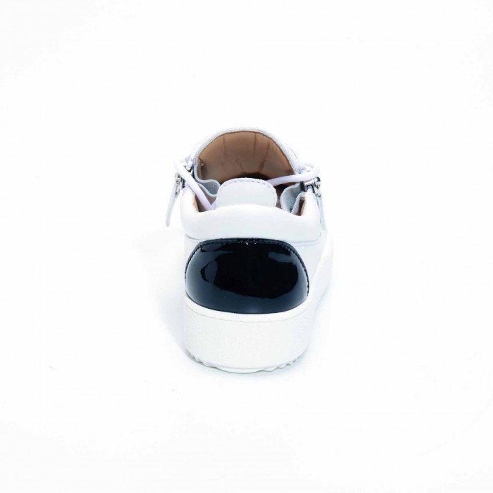 BIREL BLANC/NOIR  ZIP ARGENT GIUSEPPE ZANOTTI