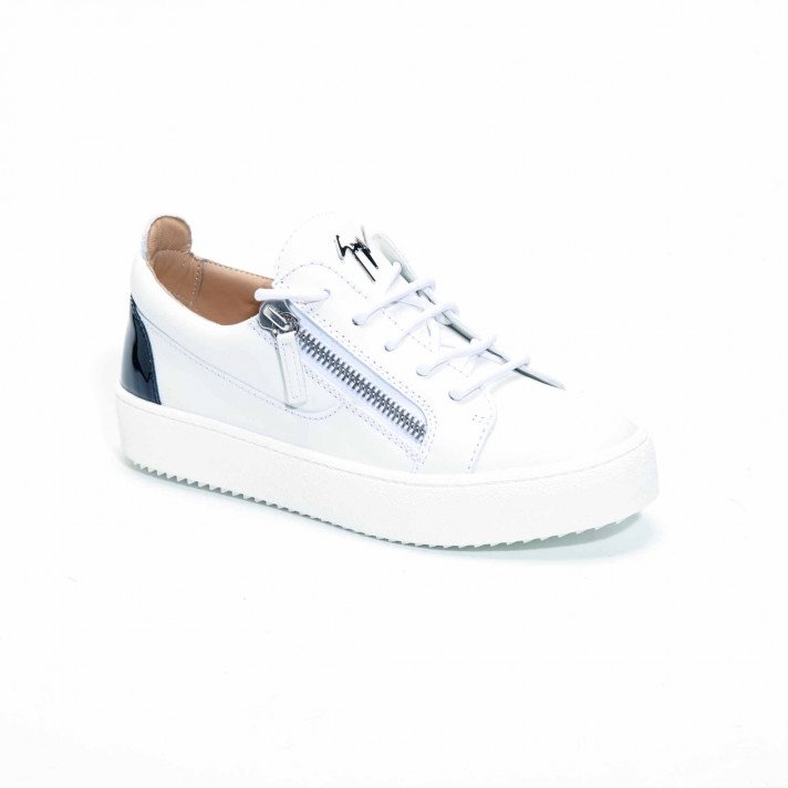 BIREL BLANC/NOIR  ZIP ARGENT GIUSEPPE ZANOTTI