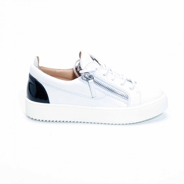 BIREL BLANC/NOIR  ZIP ARGENT GIUSEPPE ZANOTTI