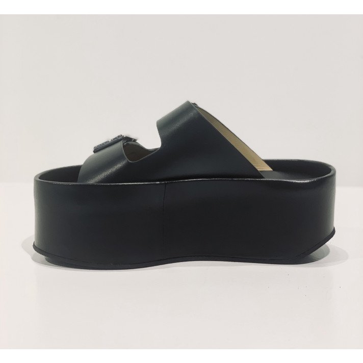 MANDY MULES COMPENSEES NOIRES FLAMINGOS