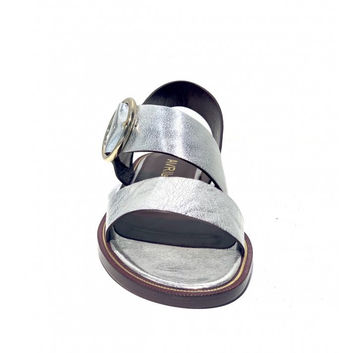 TRAVERS SANDALES PLATES ARGENT AVRIL GAU