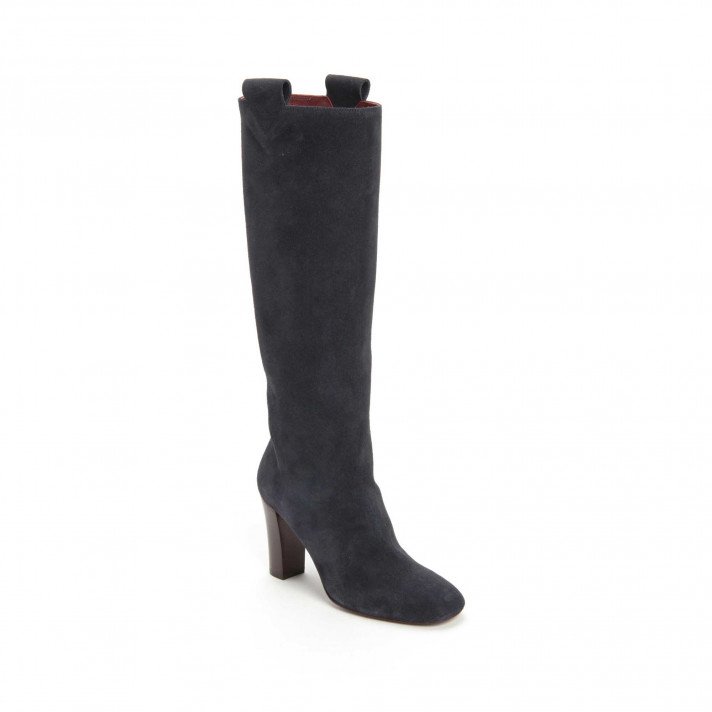 CHIMIE BOTTES TALON  VEAU VELOURS NUIT AVRIL GAU