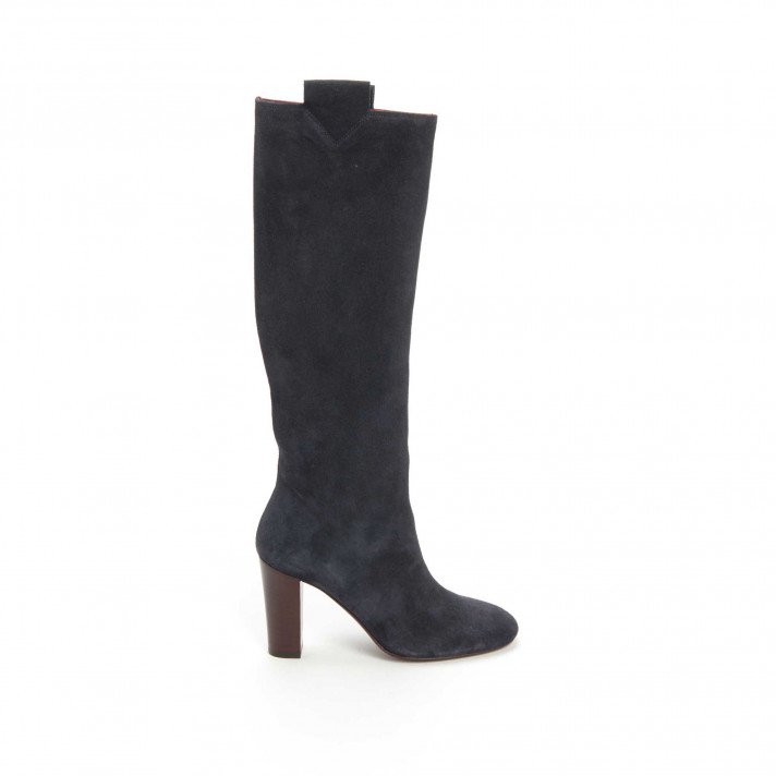 CHIMIE BOTTES TALON  VEAU VELOURS NUIT AVRIL GAU