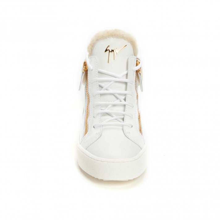 BASKETS KRISS BLANCHES FOURREES GIUSEPPE ZANOTTI