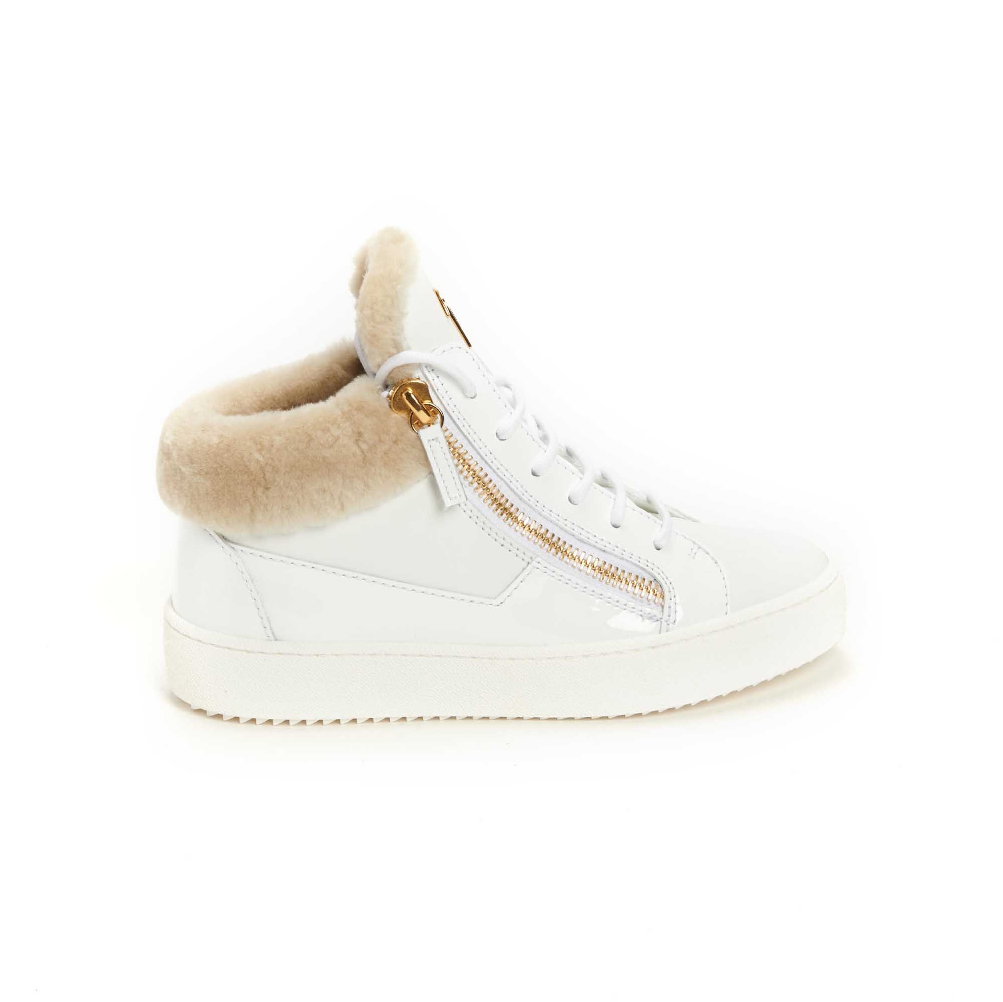 BASKETS KRISS BLANCHES FOURREES GIUSEPPE ZANOTTI GIUSEPPE ZANOTTI