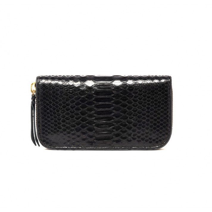 PORTE FEUILLE BOB NOIR PYTHON CLARIS VIROT