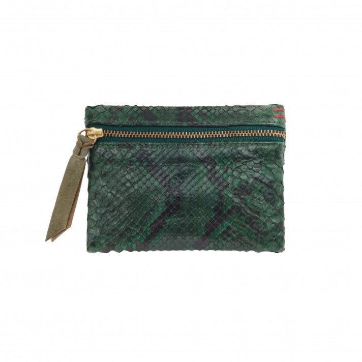 PORTE MONNAIE OLIVIA VERT FORET CLARIS VIROT