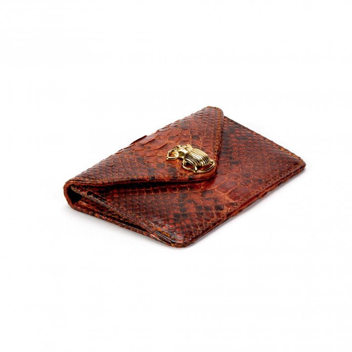 PORTE CARTES ALEX SCARABEE MOKA CLARIS VIROT