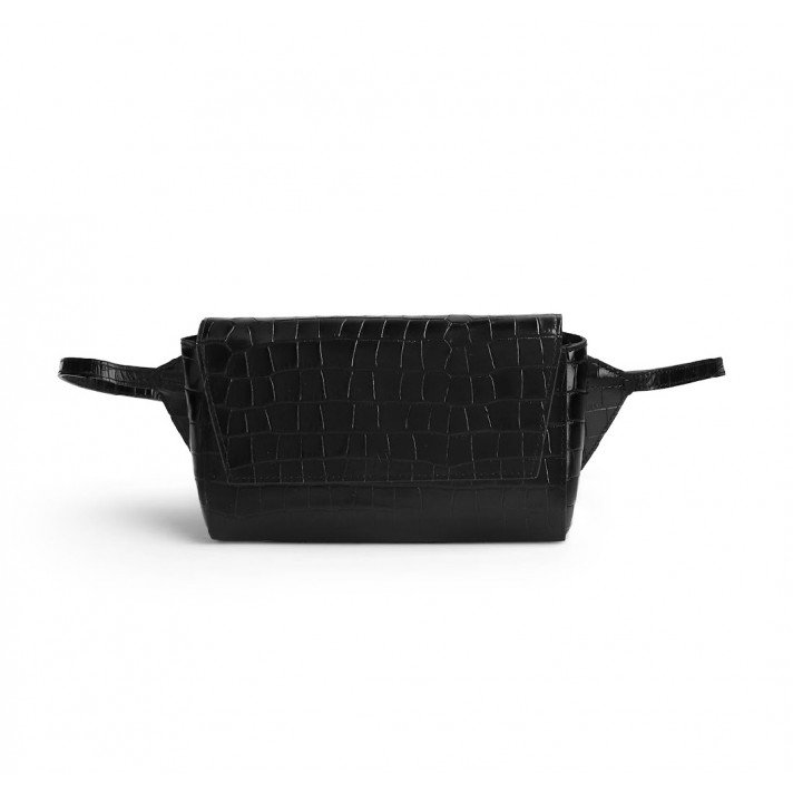 SAC BANANE IKON EFFET CROCO NOIR KAAI