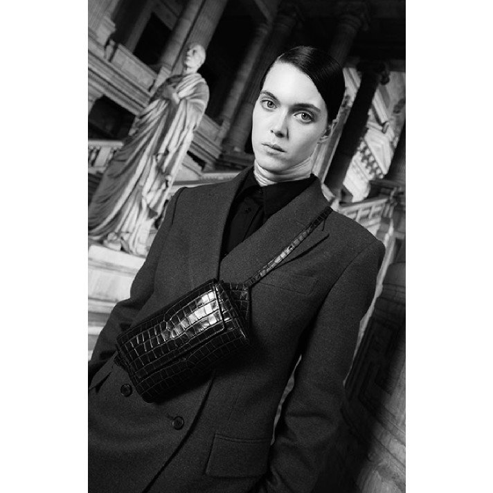 SAC BANANE IKON EFFET CROCO NOIR KAAI