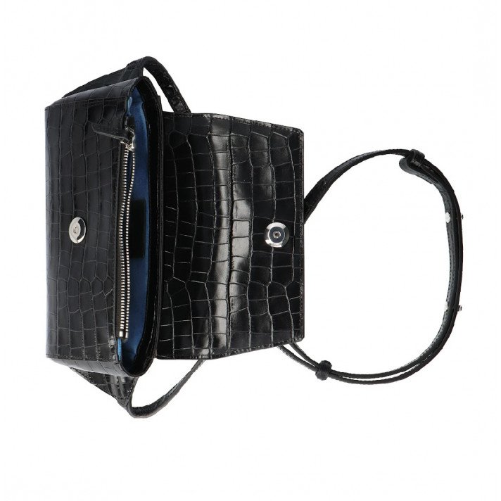 SAC BANANE IKON EFFET CROCO NOIR KAAI
