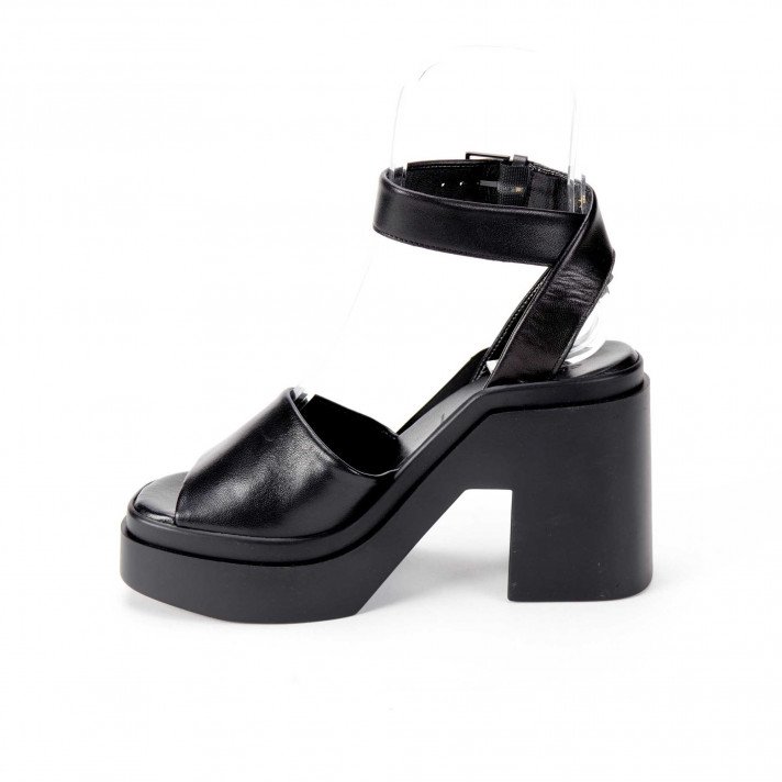 NOE SANDALES COMPENSEES NOIRES CLERGERIE