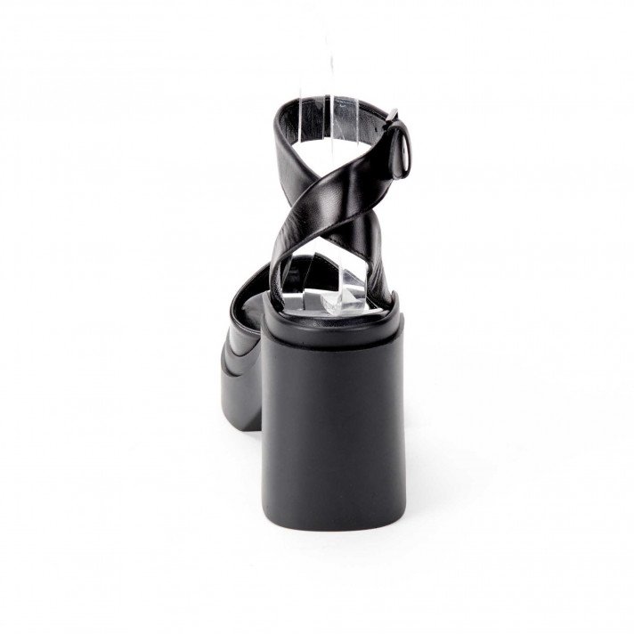 NOE SANDALES COMPENSEES NOIRES CLERGERIE