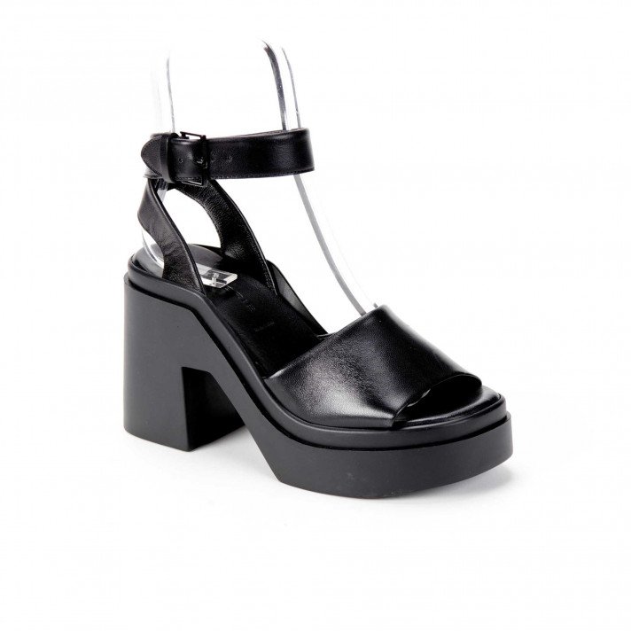 NOE SANDALES COMPENSEES NOIRES CLERGERIE