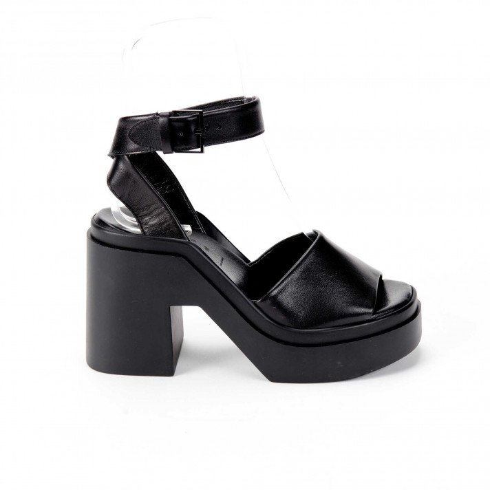 NOE SANDALES COMPENSEES NOIRES CLERGERIE