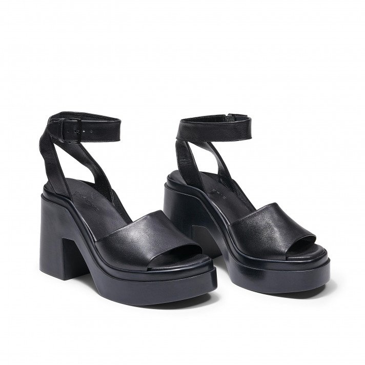 NOE SANDALES COMPENSEES NOIRES CLERGERIE