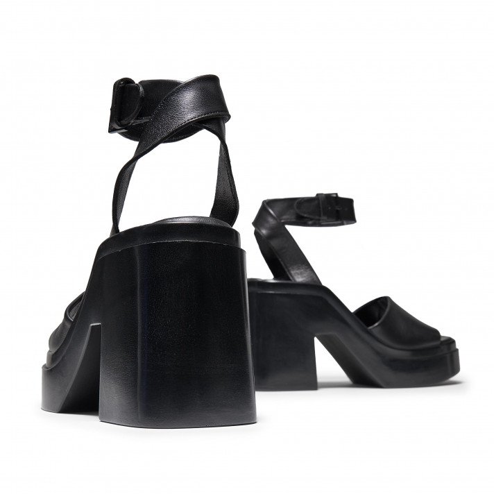 NOE SANDALES COMPENSEES NOIRES CLERGERIE