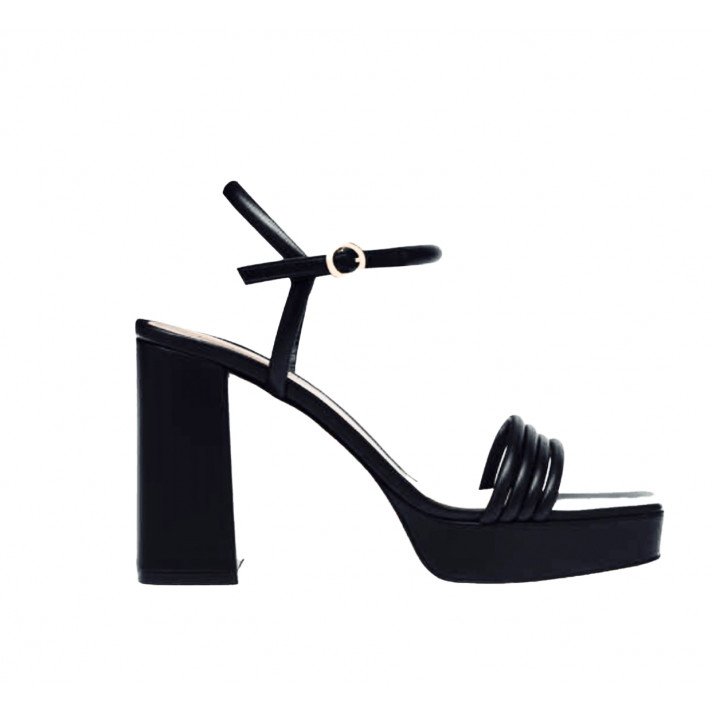 LENA SANDALES PLATEAU NOIRES  G32057 GIANVITO ROSSI