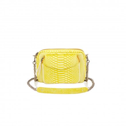 SAC CHARLY PYTHON JAUNE CITRON CLARIS VIROT
