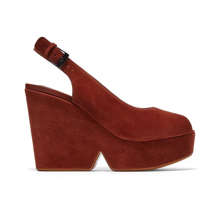 DYLAN SLINGBACK COMPENSE BRIQUE CLERGERIE