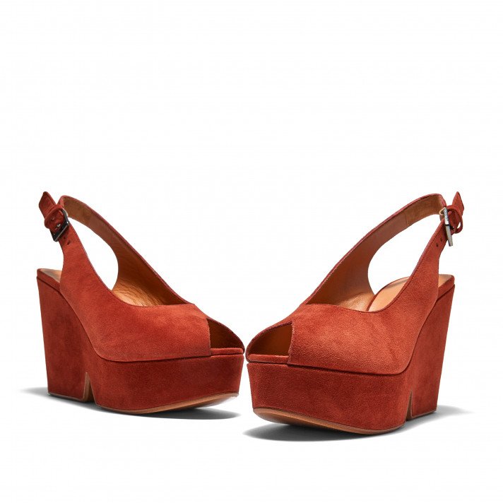 DYLAN SLINGBACK COMPENSE BRIQUE CLERGERIE