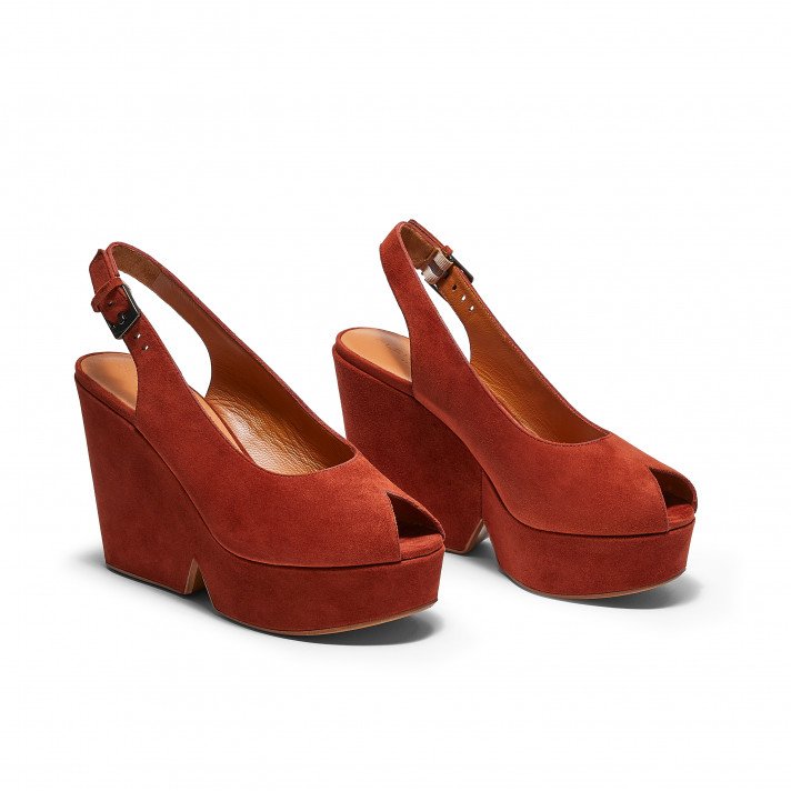 DYLAN SLINGBACK COMPENSE BRIQUE CLERGERIE