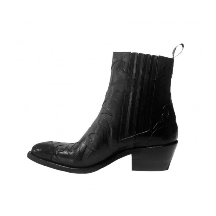 SR3645  BOOTS FLAMMES NOIRES SARTORE
