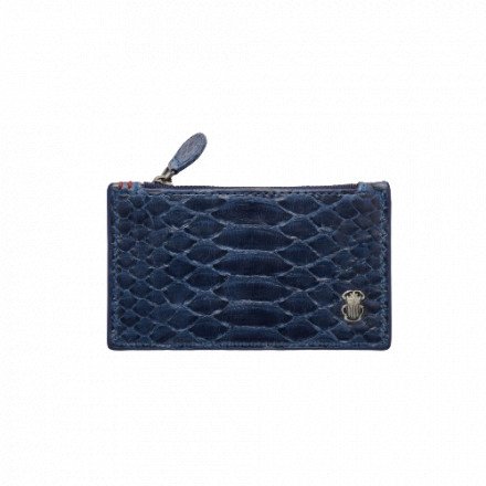 PORTE CARTE HELENA PYTHON NAVY CLARIS VIROT