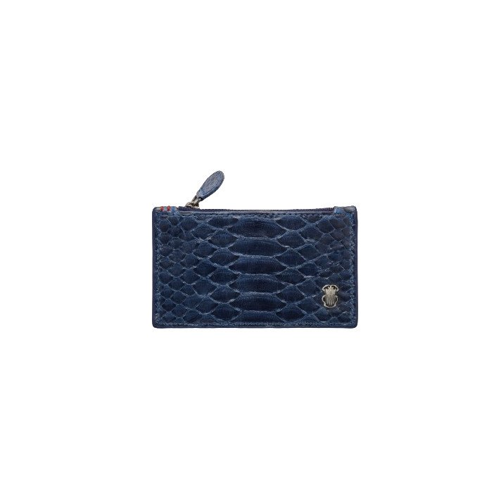 PORTE CARTE HELENA PYTHON NAVY CLARIS VIROT