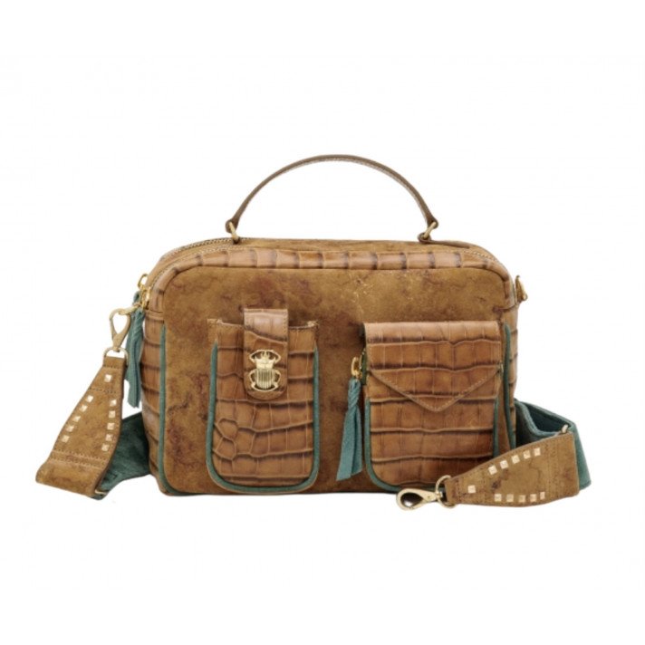 SAC CESAR CUIR TABAC CLARIS VIROT