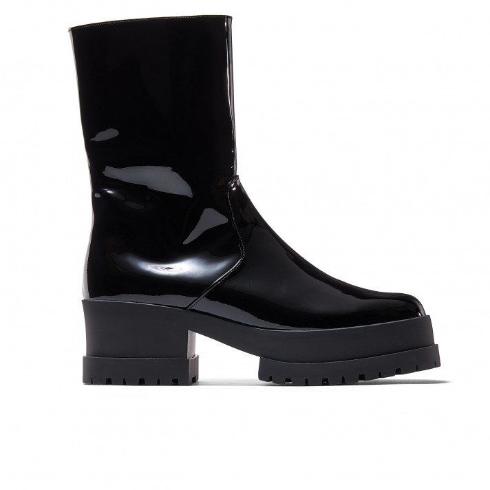 WILMERV MI BOTTES NOIRES VERNIS CLERGERIE