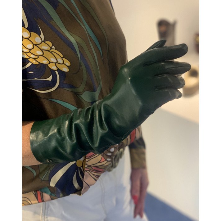 K00874 GANTS LONGS VERT FORET M GIANVITO ROSSI